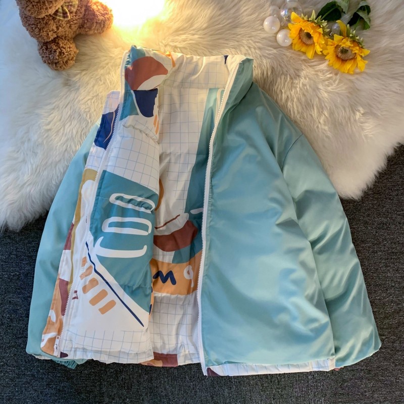 Áo phao nam quảng châu 2 mặt form rộng thời trang trẻ hiện đại