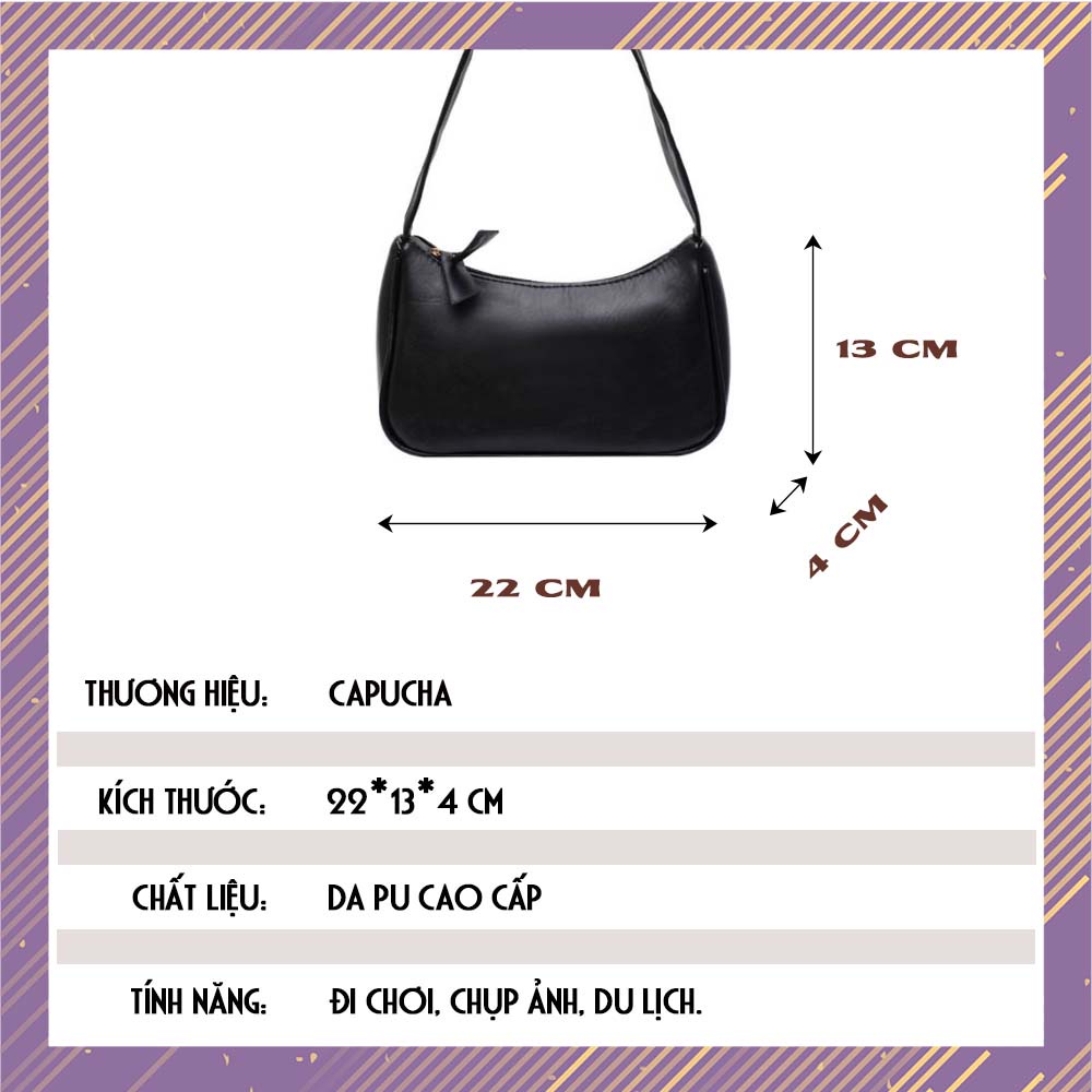 Túi xách nữ đeo vai dáng basic chất mềm mịn tự nhiên Capucha T14