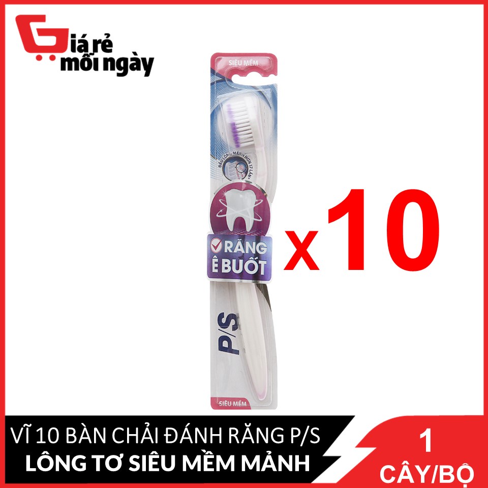 Nguyên vĩ 10 Bàn Chải Đánh Răng P/S Lông Tơ Siêu Mềm Mảnh