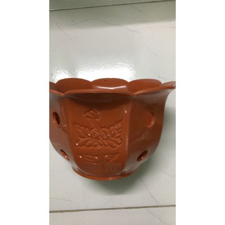 bộ 05 chậu lan nhựa giả đất nung Bông Mai 210x125x105