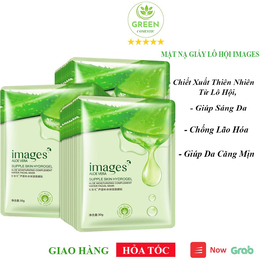 Mặt Nạ Giấy Lô Hội – Mặt Nạ Dưỡng Ẩm Sáng Da Sạch Mụn Green Comestic