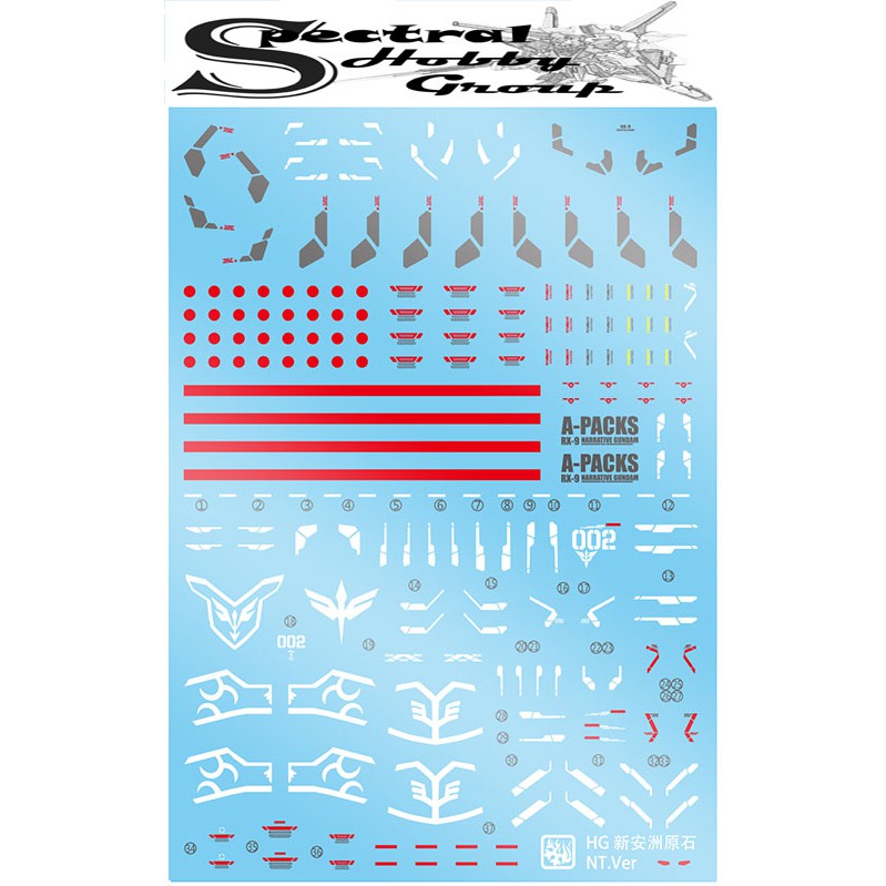 Decal nước dán mô hình HG UC Gundam Narrative | Sinanju Stein NT | Gustav Karl - Water Sticker