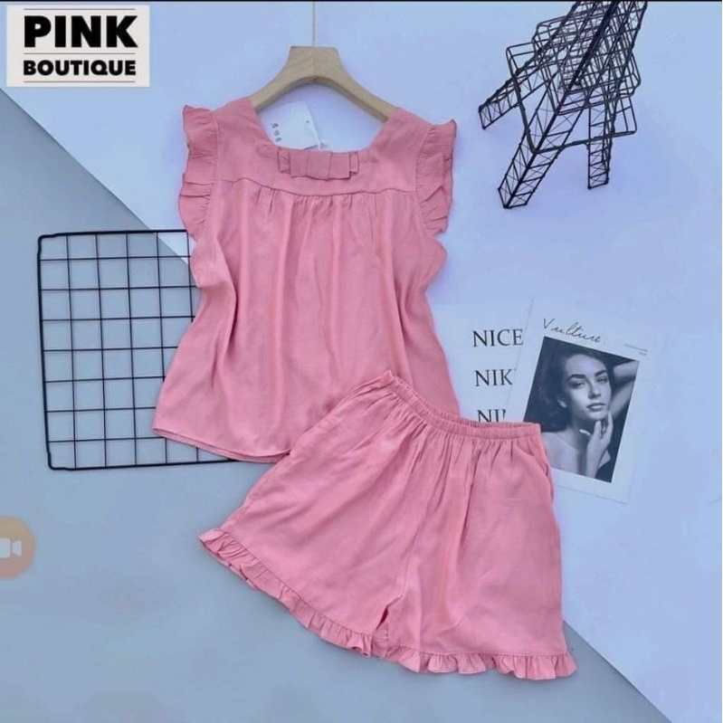 bộ đũi tơ mặc nhà dễ thương