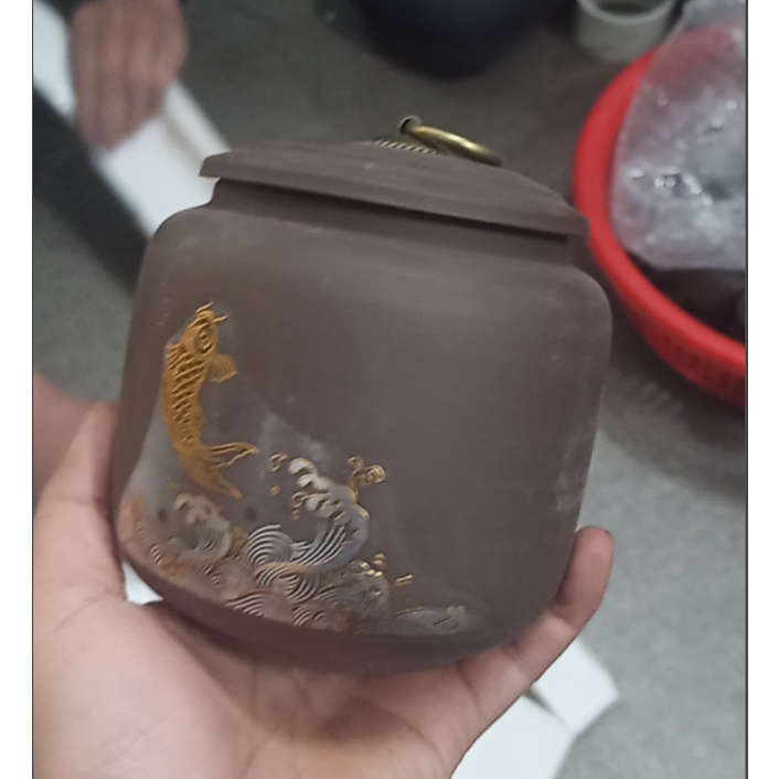 Hũ tử sa Bình đựng trà bằng tử sa 650ml Giá rẻ nhất Hà Nội mẫu giao ngẫu nhiên