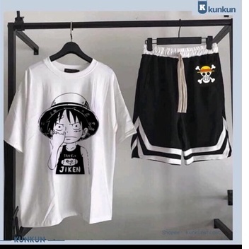 Bộ quần áo Luffy 💘 FREESHIP 💘 áo Thun One piece đảo hải tặc