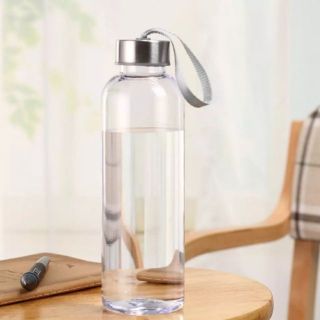 Bình đựng nước thủy tinh 500ml lắp inox có quai đeo