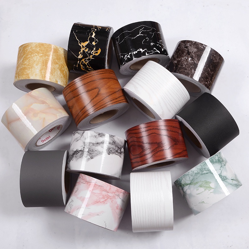[Mới] Giấy Dán Tường / Viền Gạch Men Mộc Mạc 5M Bằng PVC Dùng Trang Trí