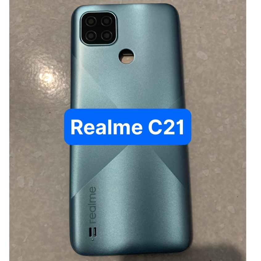 bộ vỏ Realme C21 - gồm lưng,sườn,phím,kính camera