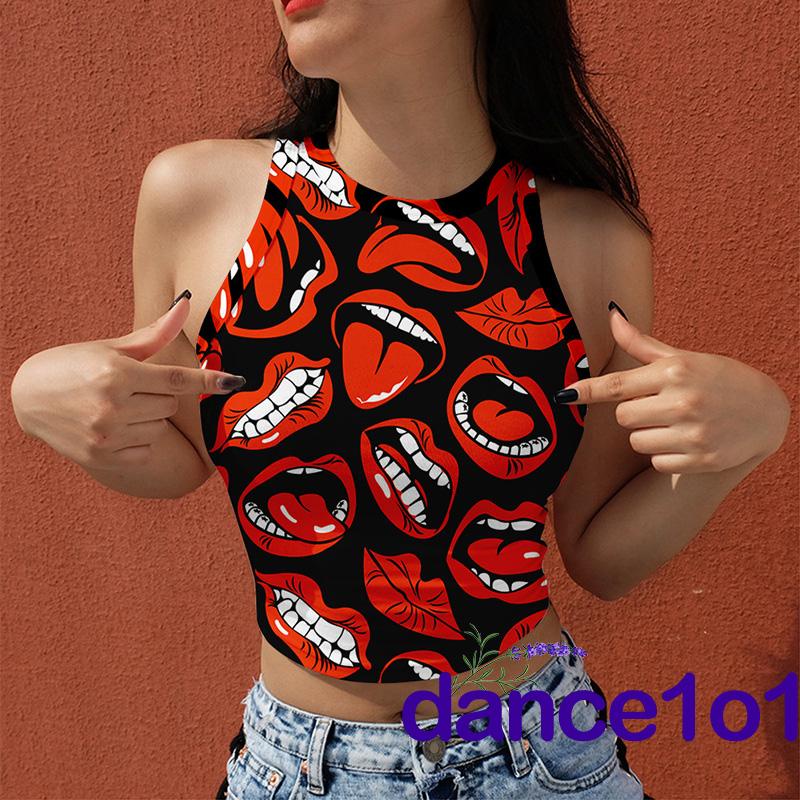 ❤Ep✨Áo Hai Dây Nữ Họa Tiết Nghệ Thuật