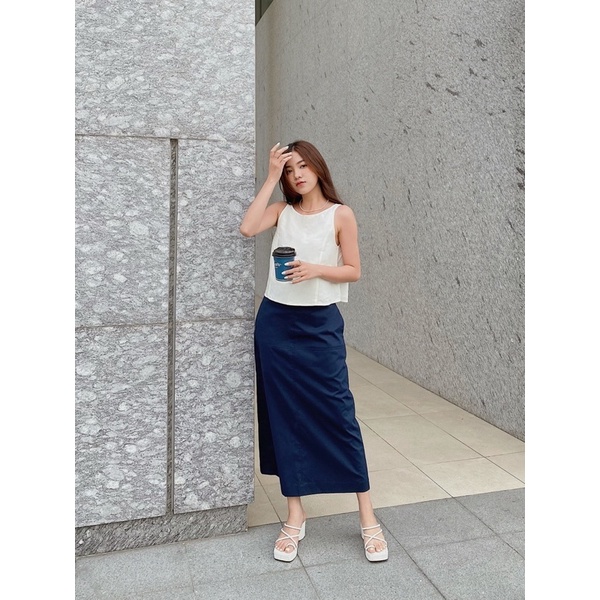 Nosbyn - Chân Váy Midi Khaki - N208-S002