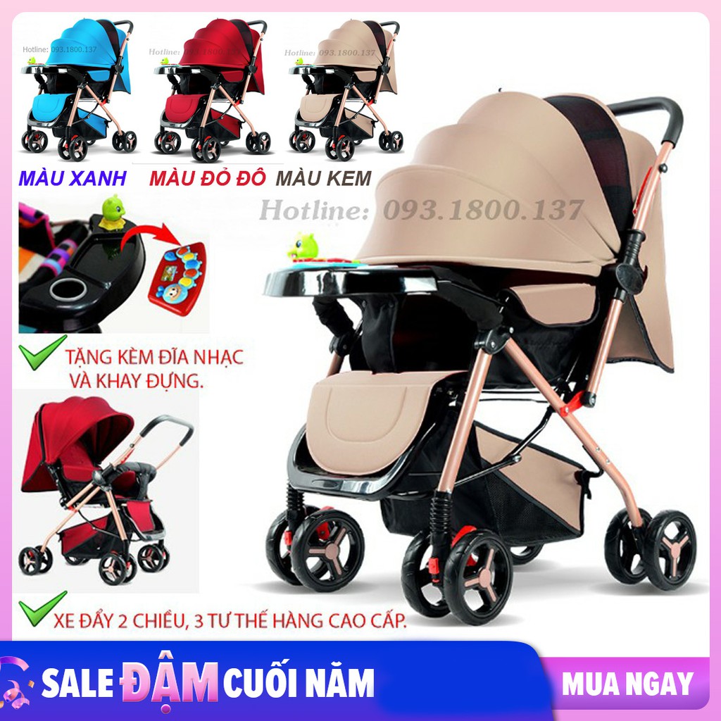 [Mã 267FMCGSALE giảm 8% đơn 500K] Xe đẩy cho bé BBaby 602 - Xe đẩy trẻ em 2 chiều - có thể gấp gọn