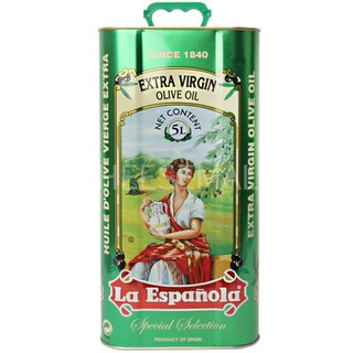 Dầu olive Extra Virgin La Espanola 5 Lít. Dầu oliu nguyên chất ép lạnh 100%.