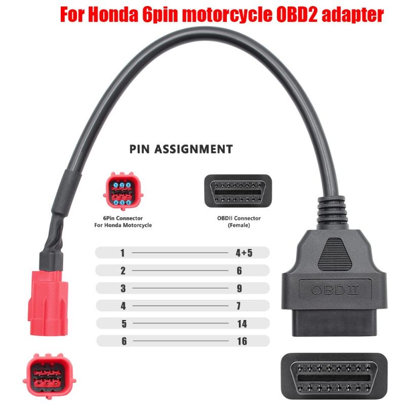 Dây Cáp Chuyển Đổi OBD2 ELM 327 Yamaha Honda Suzuki 3 Hoặc 4 Pin 6pin Sang 16 Pin OBD2 Chuyên Dụng