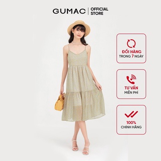 Đầm 2 dây rã tùng gumac kiểu dáng sexy họa tiết hoa nhí db751