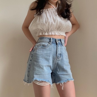 quần short jeans cạp cao QB253 LOLLIE STUDIO