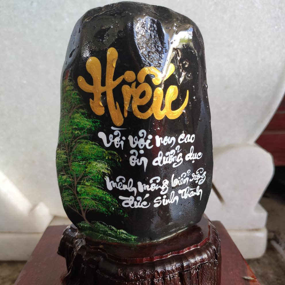 Thư Pháp trên Đá màu tự nhiên, .Chủ đê Hiếu, Cha Mẹ,..viết chữ Thư Pháp theo yêu cầu