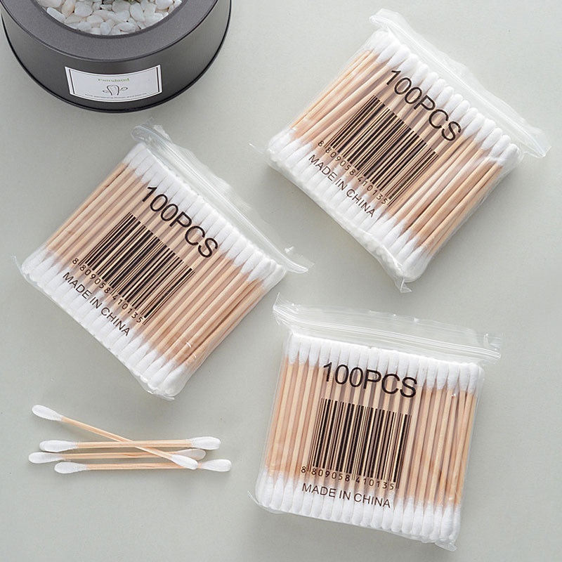 Set 100 tăm bông hai đầu dùng để hỗ trợ gắn mi giả tiện lợi