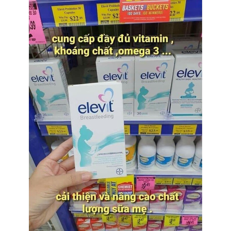 Elevit bú dành cho phụ nữ sau sinh cho con bú mẫu mới date 2023 | BigBuy360 - bigbuy360.vn
