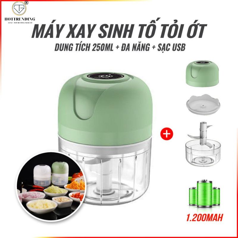 Máy Xay Tỏi Ớt Cầm Tay Mini Siêu Tiện Lợi Hàng Cao Cấp Loại 1 Bảo Hành 6 Tháng