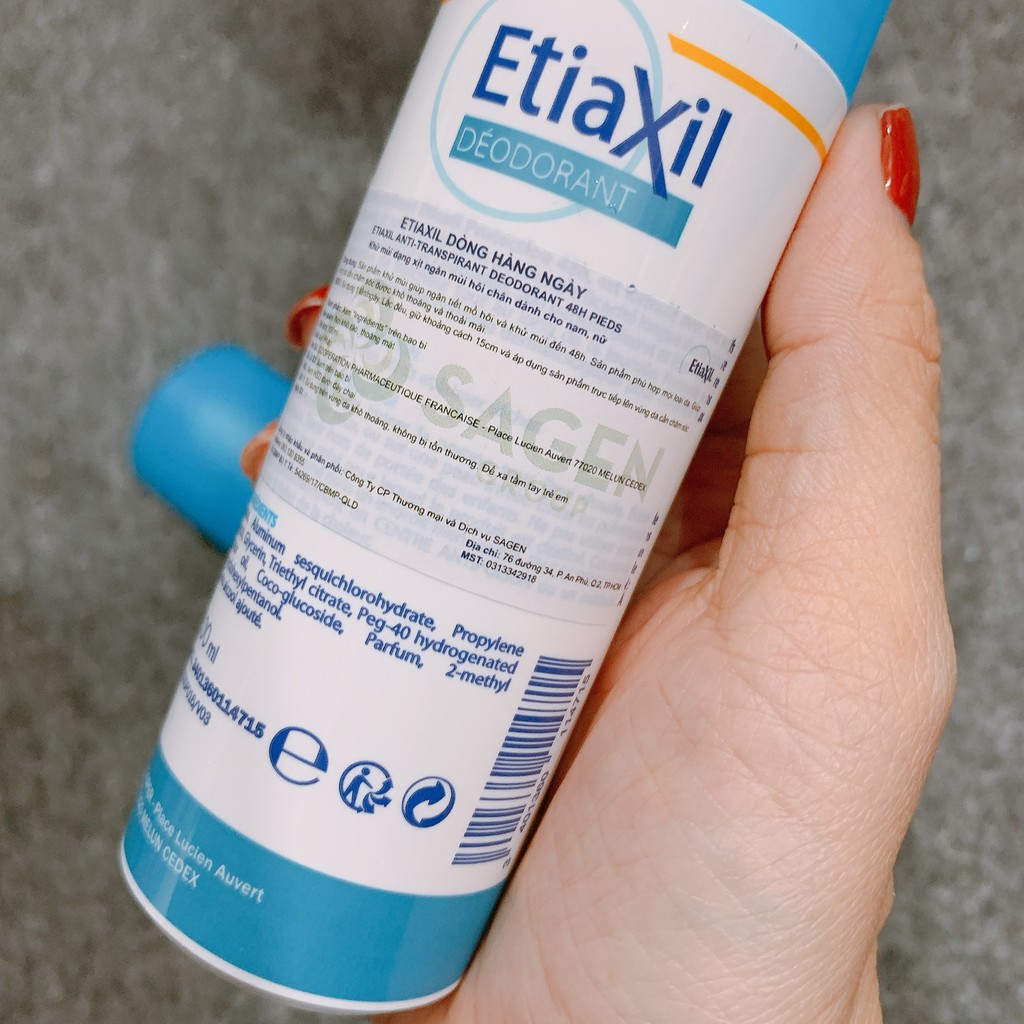 Xịt Khử Mùi Mồ Hôi Chân Etiaxil Déodorant Anti-Transpirant 48h Pieds (100ml)