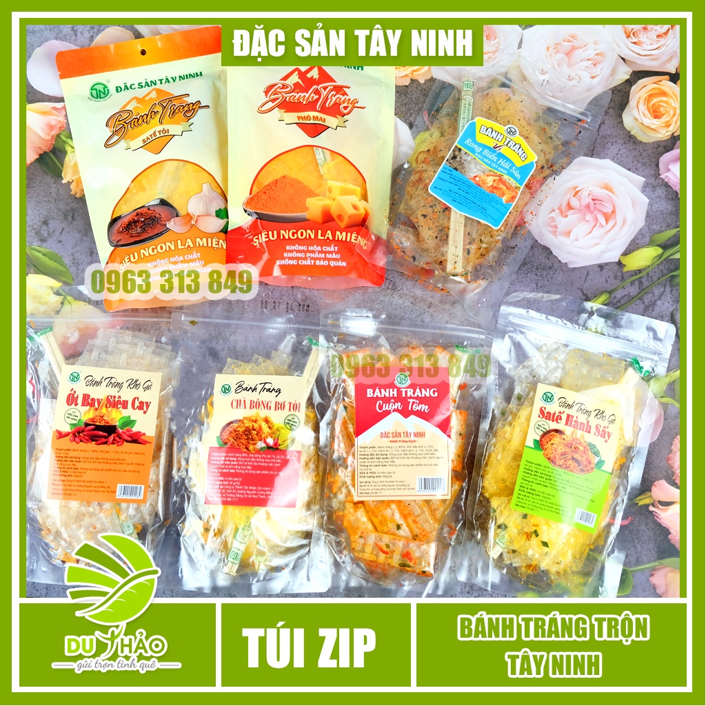 Bánh tráng trộn sẵn Tây Ninh nhiều vị, đồ ăn vặt, bánh tráng Tân Nhiên siêu mỏng