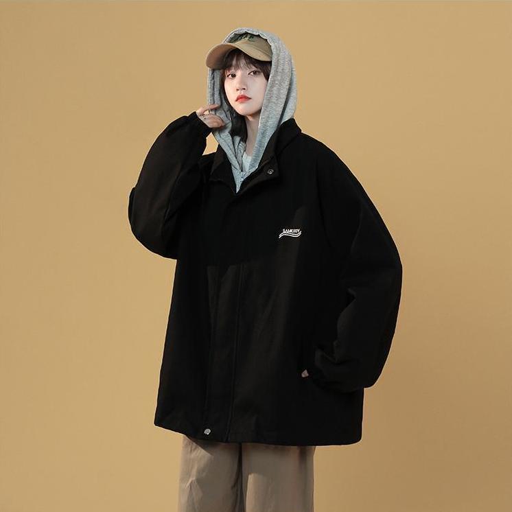 Áo khoác nam bomber  ❇Áo Khoác Nam Giả Hai Lớp Có Nón Thời Trang Hàn Quốc