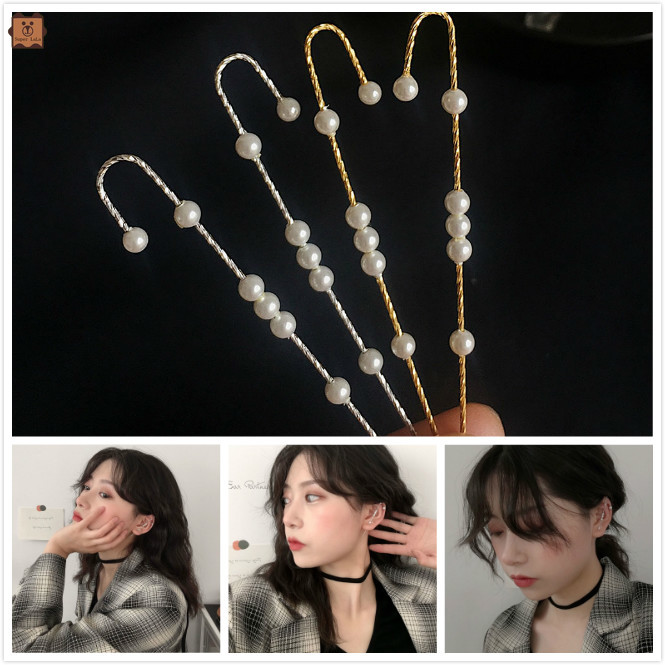 Bông tai mạ bạc đính hạt ngọc trai nhân tạo thời trang