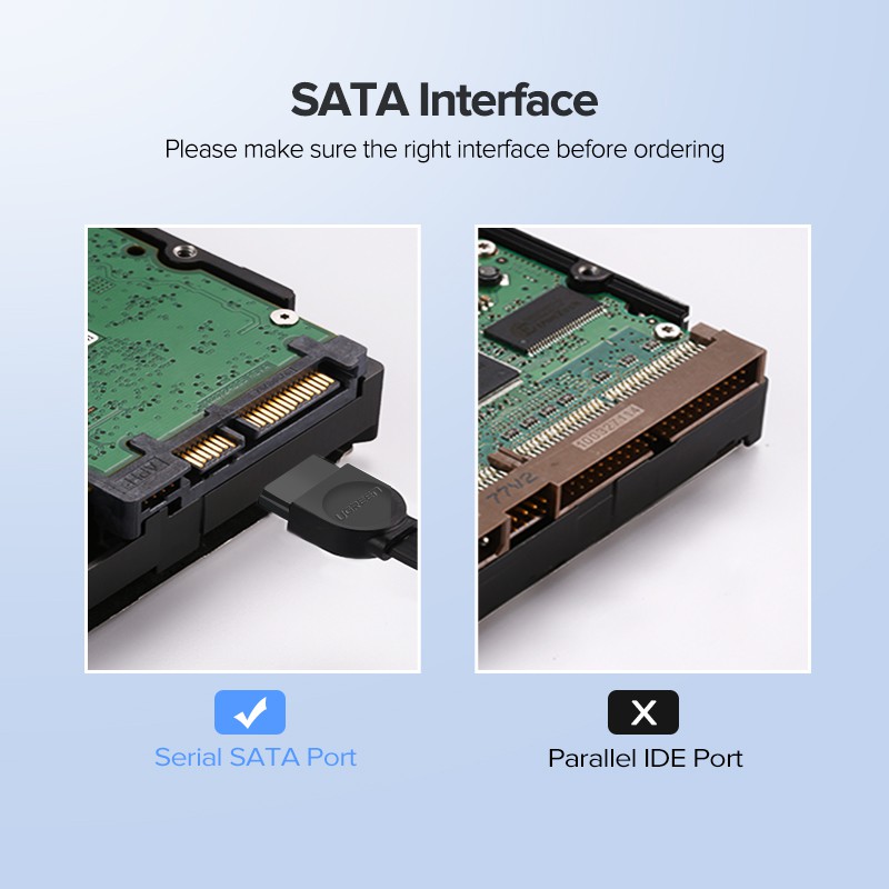 Cáp chuyển đổi UGREEN cổng USB 3.0 sang SATA dành cho bo mạch chủ ổ cứng SSD HDD Asus MSI 0.5m