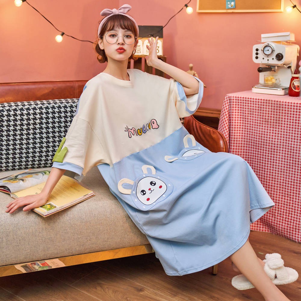 Đầm Ngủ Tay Ngắn Chất Liệu 100% Cotton Cho Nữ | BigBuy360 - bigbuy360.vn