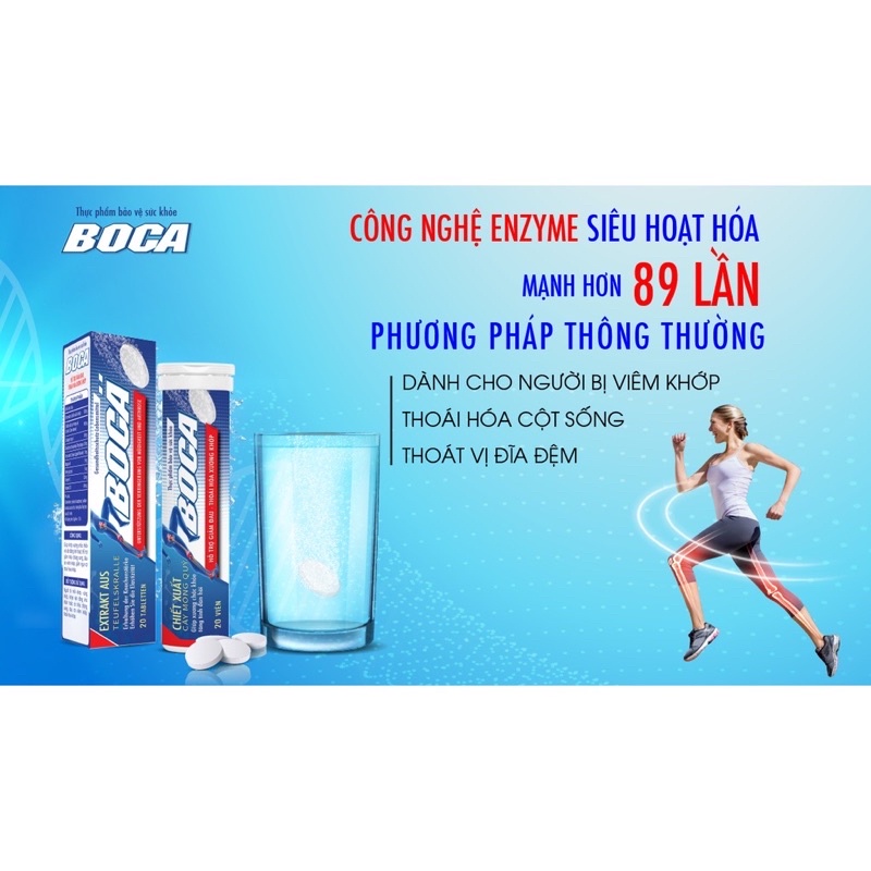[Chính Hãng] Viên Sủi Xương Khớp Boca - Tuýp 20 viên