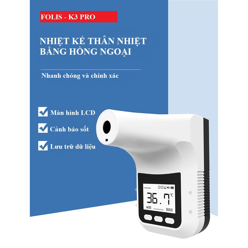 Thiết bị đo thân nhiệt từ xa _ K3 Pro - Phiên bản Việt hóa kèm chân đỡ cao 1m6