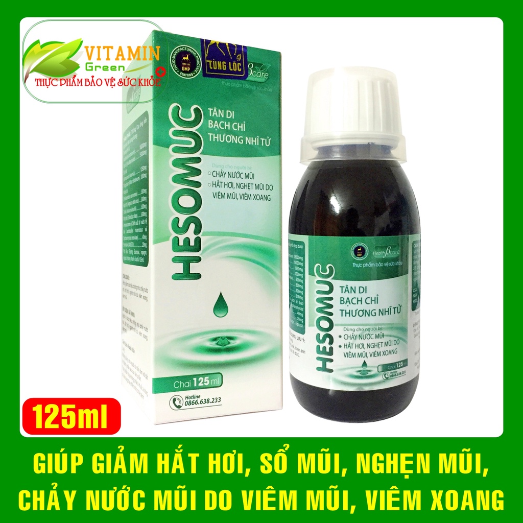 HESOMUC giúp giảm chảy nước mũi,nghẹt mũi, hắt hơi, sổ mũi, viêm ...