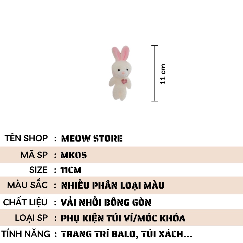 Móc khóa gấu bông treo balo cute dễ thương giá rẻ MEOW STORE MK05