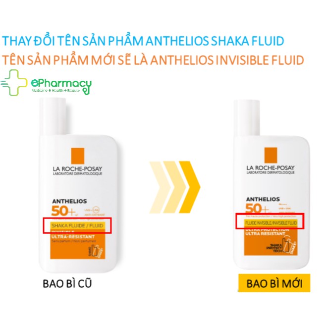 Kem Chống Nắng LA ROCHE POSAY Anthelios Invisible Fluid SPF 50+ không nhờn rít dành cho da khô, nhạy cảm 50ml | BigBuy360 - bigbuy360.vn