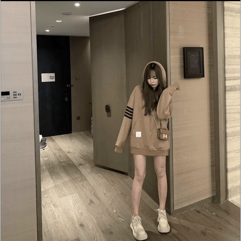 (MẪU MỚI) ÁO KHOÁC HOODIE NỮ PHỐI 4 SỌC TAY PHONG CÁCH CO NẰNG QUỐC DÂN XINH LUNG LINH HHP