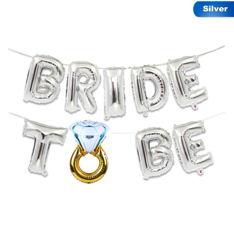 1 Bộ Bong Bóng Lá Nhôm 16inch In Chữ BRIDE TO BE