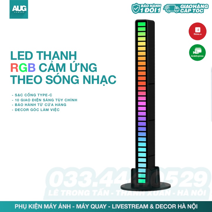 Đèn Led Rgb Cảm Ứng Theo Nhịp Nhạc Cổng Usb Có Thể Điều Chỉnh Gắn Trong Xe Hơi - AUG Camera &amp; Decor Hà Nội