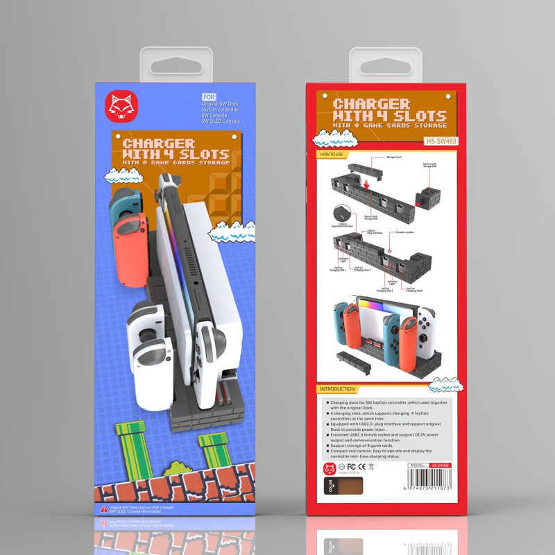 Giá Đỡ Sạc Tay Cầm Điều Khiển Chơi Game 4 Cổng Cắm Cho Switch Joy Con