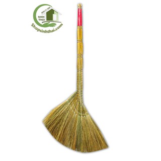 Chổi bông cỏ cán cột kẽm - chổi quét nhà lớn
