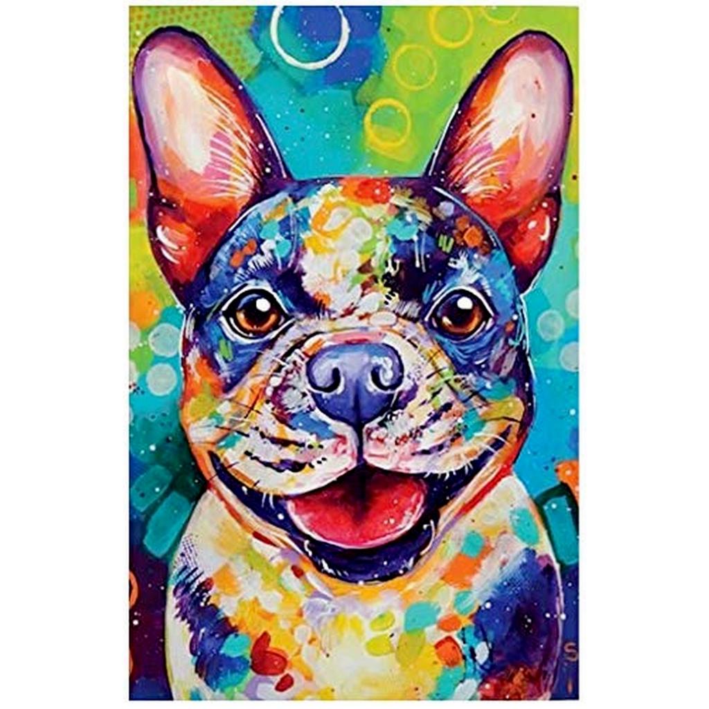 Bộ Dụng Cụ Làm Tranh Đính Đá 5D Họa Tiết Chú Chó Con Độc Đáo Kích Thước 30X40 DIY Dùng Trang Trí