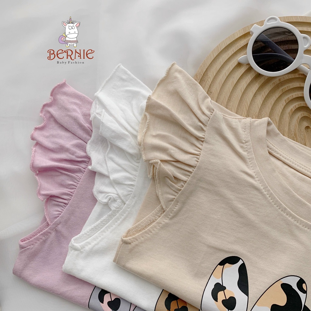 Bộ cotton cộc tay hoạ tiết micky bé gái, bộ thun mùa hè mềm mát cho bé