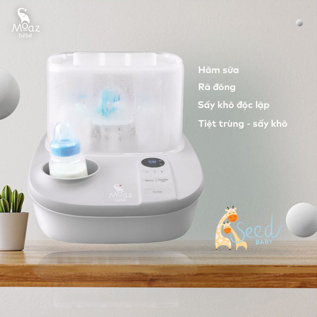 Máy tiệt trùng , sấy khô và hâm sữa Moazbebe MB005 - SEED BABY