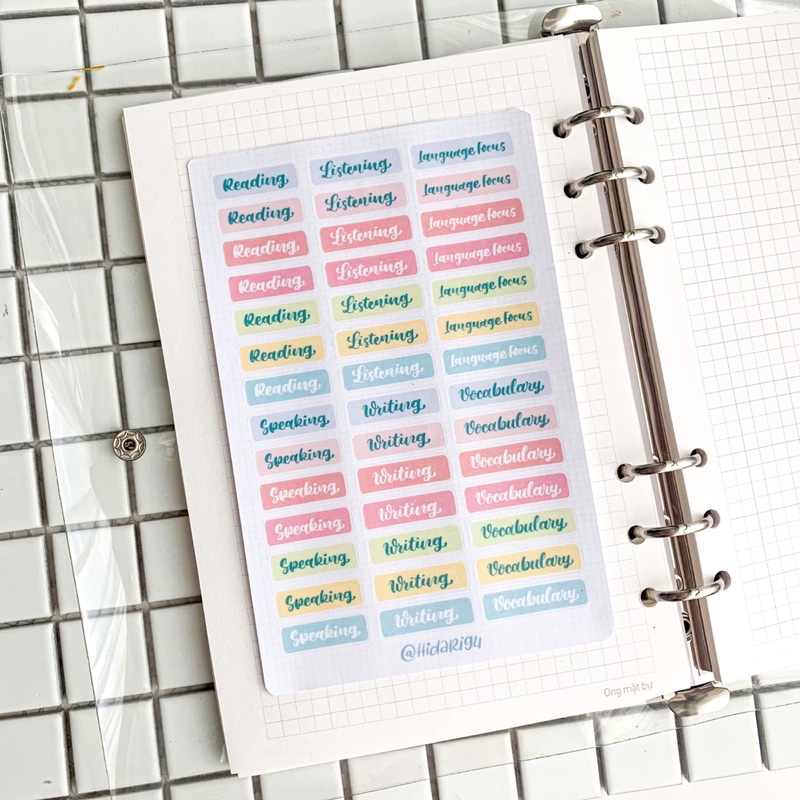 Sticker Đề Mục Anh Văn - Sticker Ham Học / Hidari