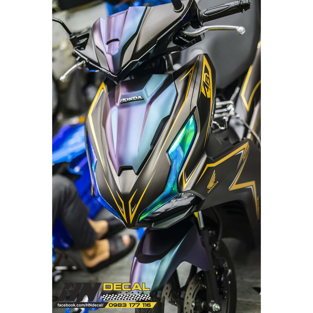 Tem trùm airblade đen chỉ vàng