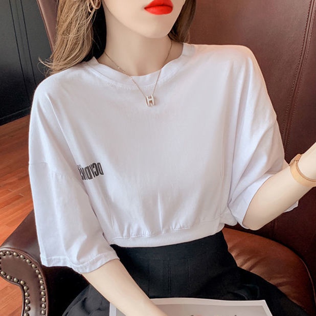 Áo thun tay ngắn dáng rộng thời trang mùa hè phong cách Hàn Quốc cho nữ