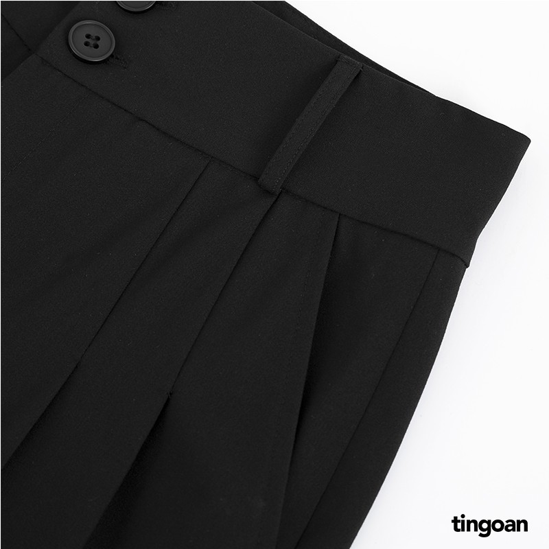 TINGOAN® - Quần cạp cao bản cạp 2 cúc dáng ống suông rộng PEONY CULOTTES v2/BL bản mới nhất tháng 10 năm 2023