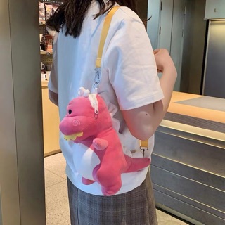[ 𝗧𝘂́𝗶 ] Túi Xách Đeo Chéo Nữ Hàn Quốc Khủng Long Dẽ Thương 2 Màu