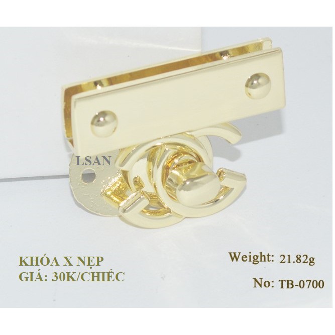 Khóa X Nẹp - Ngang 4cm x Cao 3cm - Phụ Kiện Túi Xách