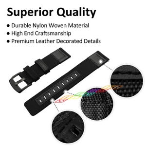 Leather Nylon Band 20 22mm Strap For Samsung Galaxy Watch Active Gear S2/3 42/46