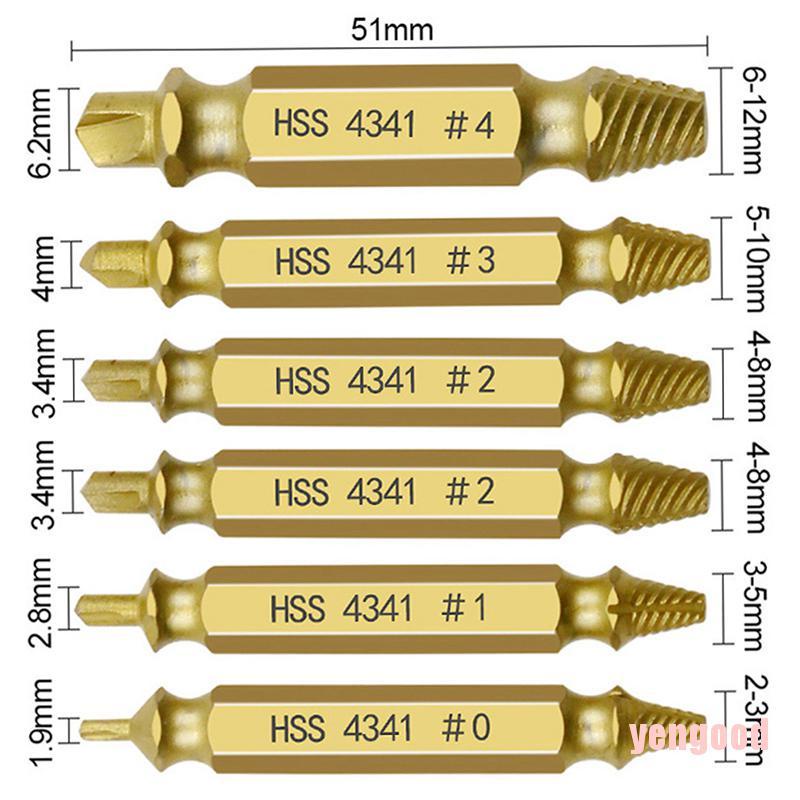 Set 6 mũi khoan tháo ốc vít hư hỏng chuyên dụng